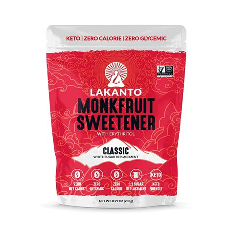 Born from a proprietary mixture of the high-purity <b>Monk</b> <b>Fruit</b> extract and Non-GMO <b>Erythritol</b>, <b>Lakanto</b> is a delicious zero calorie blend with the sumptuous rich taste of sugar. . Lakanto monk fruit without erythritol